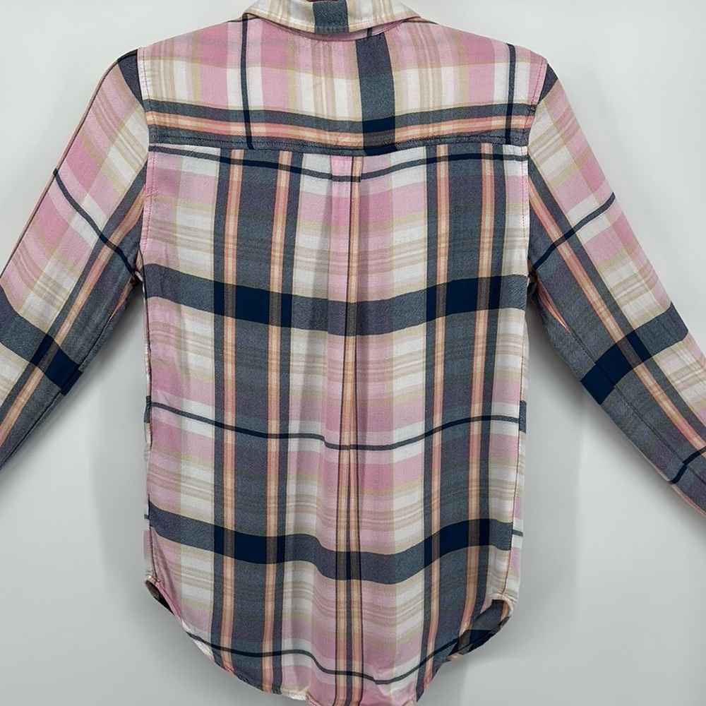 Abercrombie&Fitch Y2K Western Preppy Skater Pink&Blue Long Sleeve B/F Shirt SzXS - Picture 9 of 10